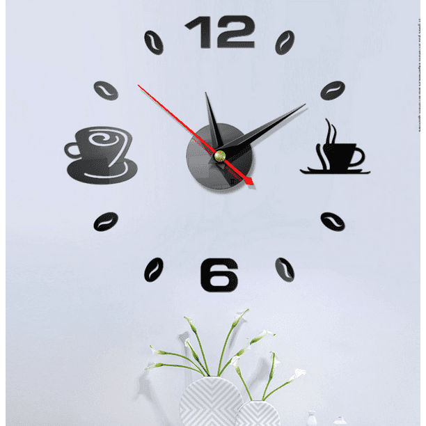 Reloj de pared de madera, reloj de pared de madera, relojes de madera 3D,  decoración de oficina para el hogar y la oficina, reloj de pared adhesivo