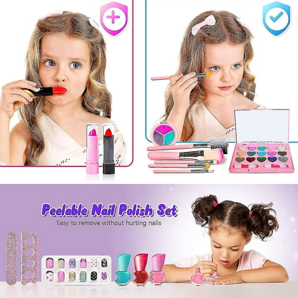 Set de maquillaje para niñas, kit de cosméticos lavables, juguetes