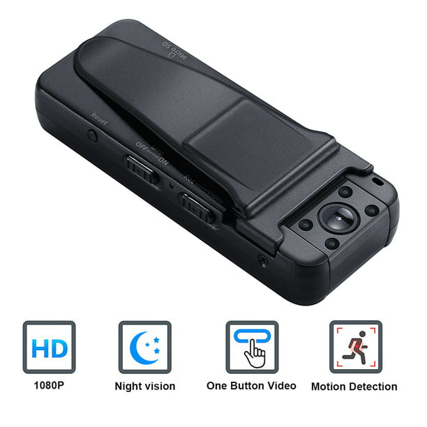 Mini cámara corporal, 1080P 64G cámara corporal desgastada con clip  mejorado, batería de 1000 mAh, pequeño cuerpo de bolsillo personal, cámara  de