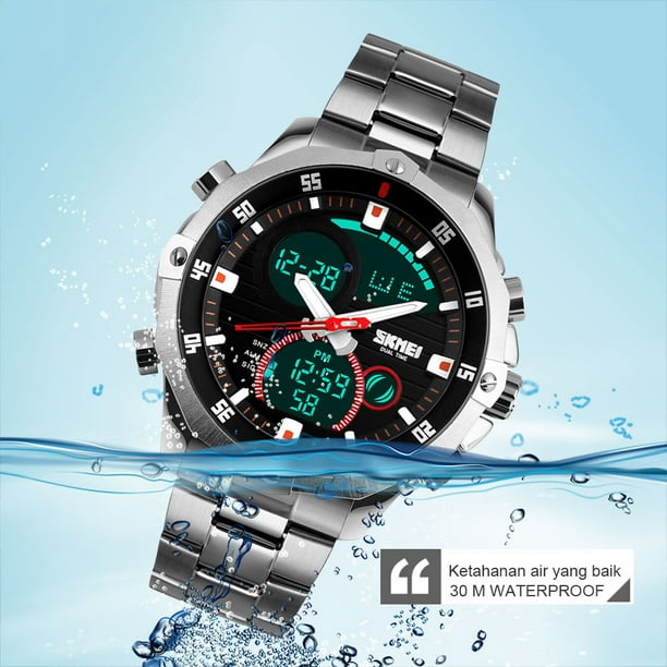SKMEI-relojes deportivos con energía SOLAR para hombre, pulsera Digital LED  de cuarzo, resistente al agua hasta 5atm, estilo militar - AliExpress