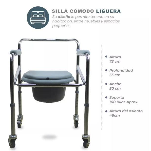 Silla Comodo Aumento Wc Baño Portatil Adulto Plegable