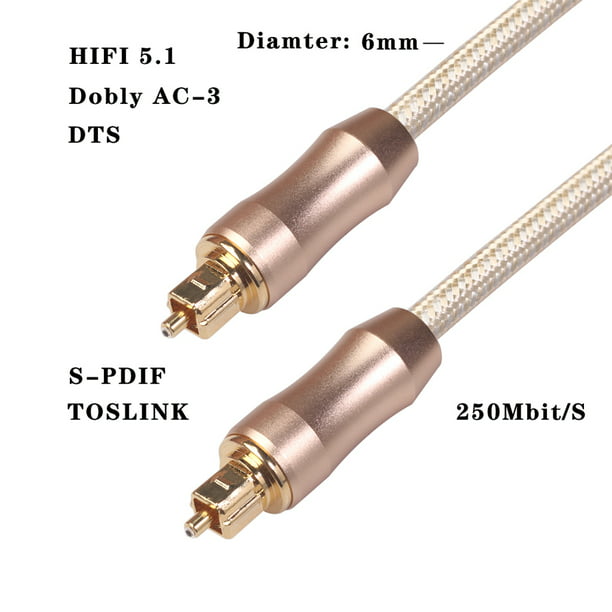 Cable óptico SPDIF de Audio Digital, Cable de fibra óptica para