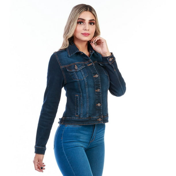 Chamarra De Mezclilla Stretch Para Mujer Azul Oscuro Opp´s Jeans