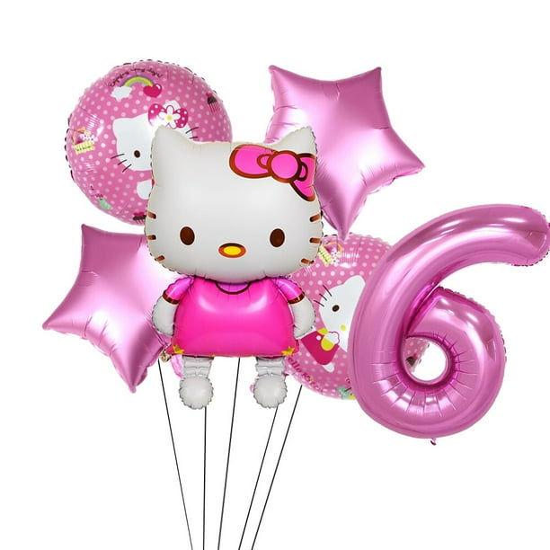 Sanrio Hello Kitty Cartoon Fiesta de cumpleaños infantil Decoración Kt Cat  Plato de papel desechable Mantel Vajilla Set Suministros de fiesta