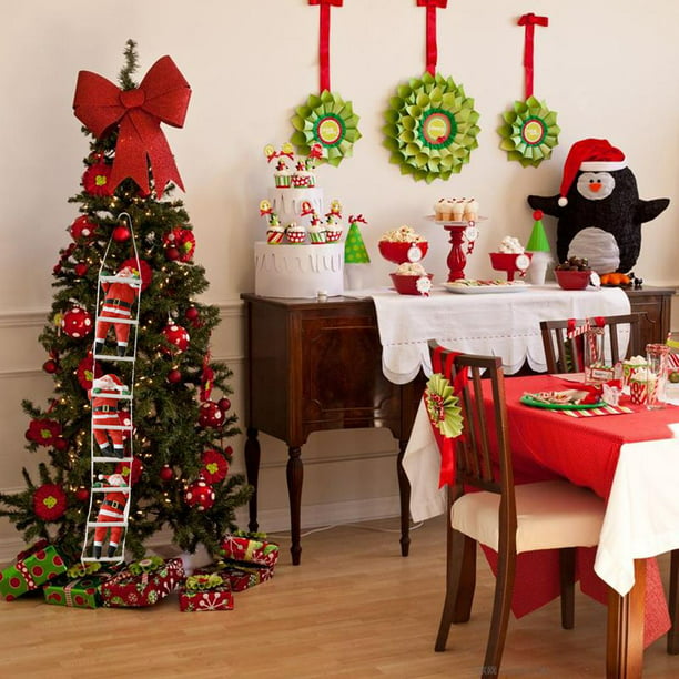 Escalera decorativa navideña de Papá Noel, madera MDF, adorno, Santa Claus,  decoración festiva original, Navidad, ho