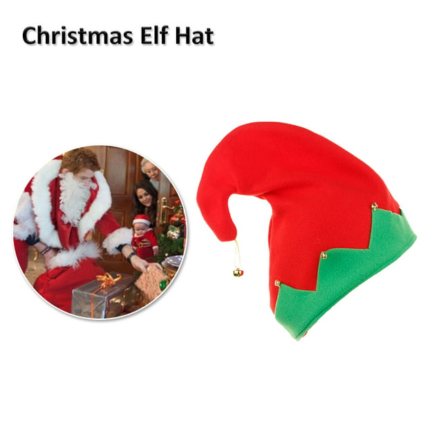 Eh Más Melodramático Gorro de Navidad de elfo con gorro de payaso curvo de felpa de fieltro a  rayas (rojo) Ehuebsd Para estrenar | Walmart en línea