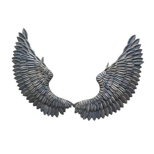 Alas de ángel que cuelgan la decoración de la pared, arte del ala del hierro  del vintage Escultura de arte de los accesorios grandes antiguos para  mayimx Colgante de pared de alas