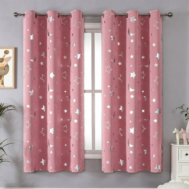 Cateissary 2 unids/set de cortinas de ventana para niñas, variedad de colores  para mayor comodidad y estilo, cortinas para habitación, sala de Sombras de  ventana rosa 137*243