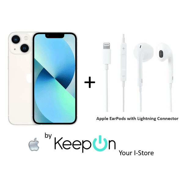 iPhone 13 Mini de 256GB, Azul, incluye Protector de Pantalla KeepOn y  audífonos Apple con cable conector, Reacondicionado