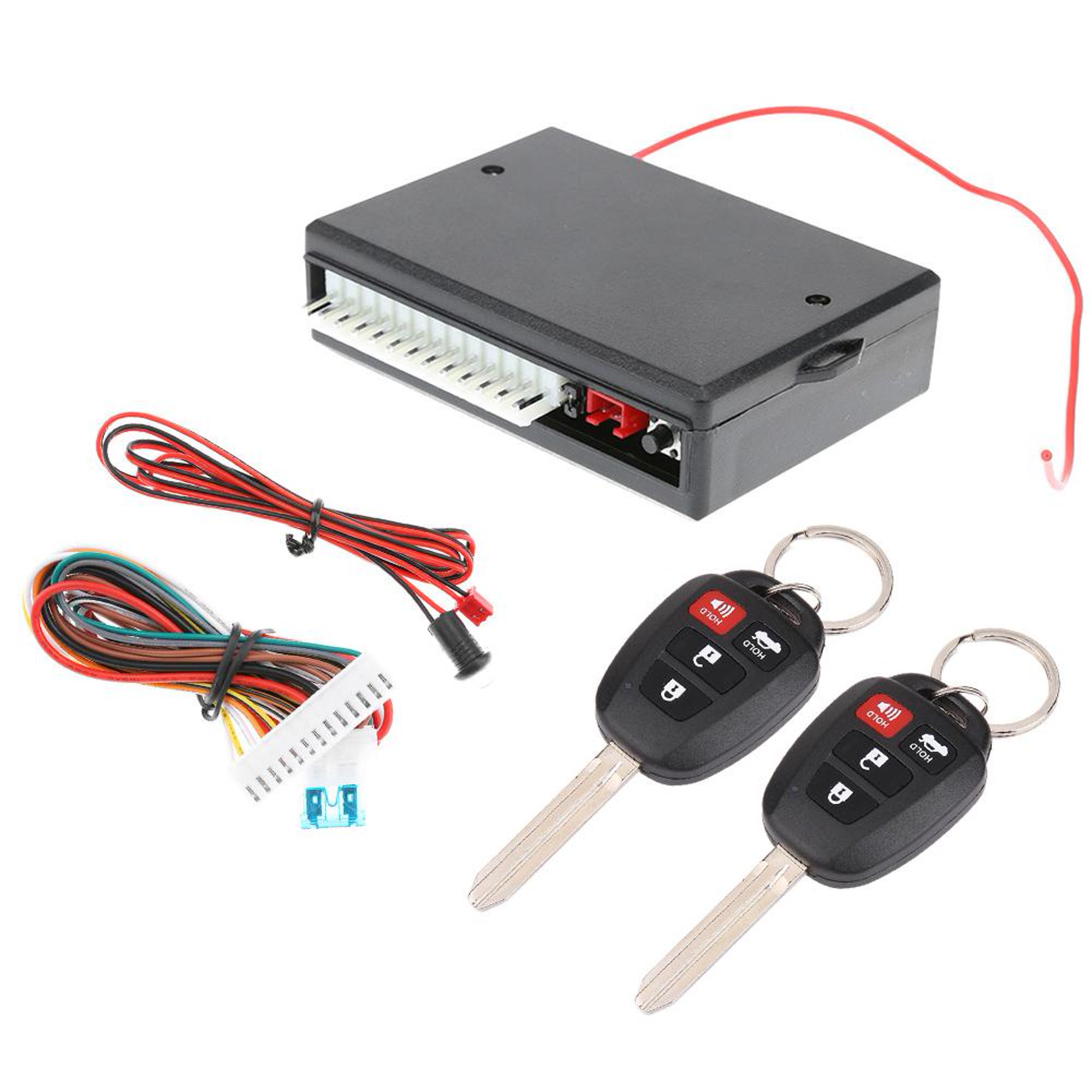 Sistema de entrada sin llave de alarma de coche universal de 12 V con  sensor de sirena de control remoto