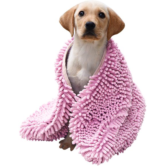 toalla para perros  microfibra super shammy con bolsillos para las manos toallas de baño ultra absorbentes de secado rápido para mascotas color rosa jamw sencillez