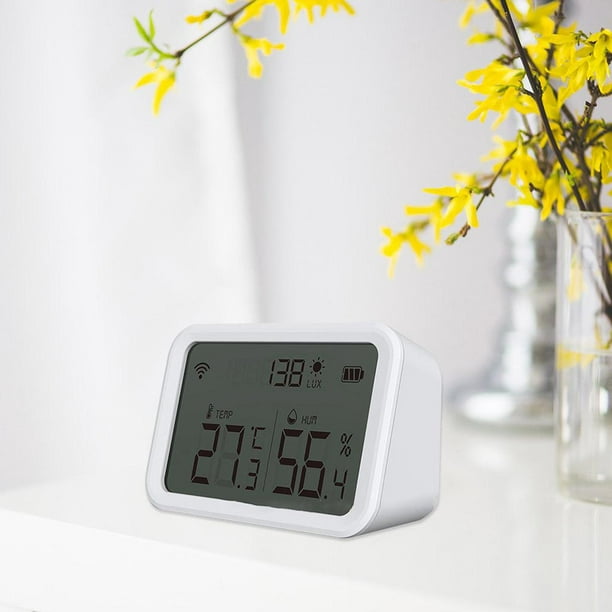 Paquete de 6 mini termómetro higrómetro digital pequeño medidor de  temperatura y humedad en interiores con sensor de humedad temperatura  Fahrenheit