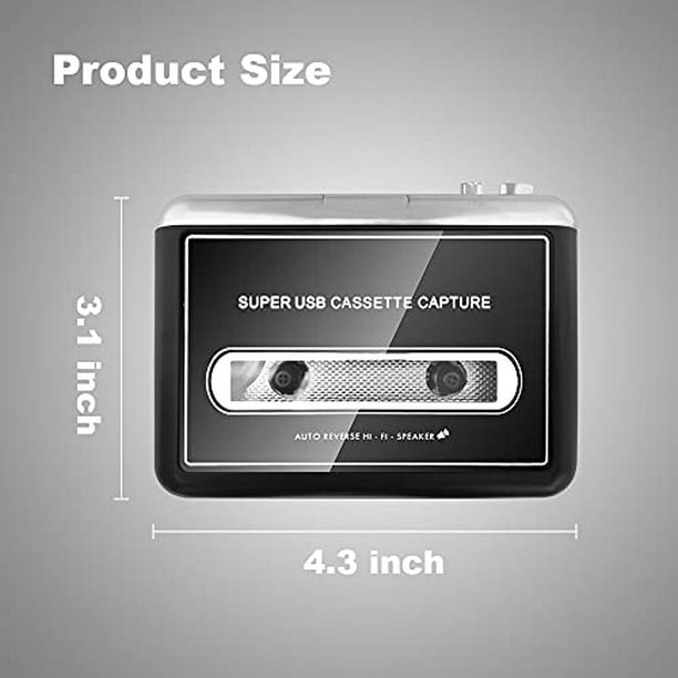 Personal Stereo USB reproductor de Cassette cinta a MP3 convertidor captura  grabadora de cassette reproductor de Audio para mp3 con altavoz