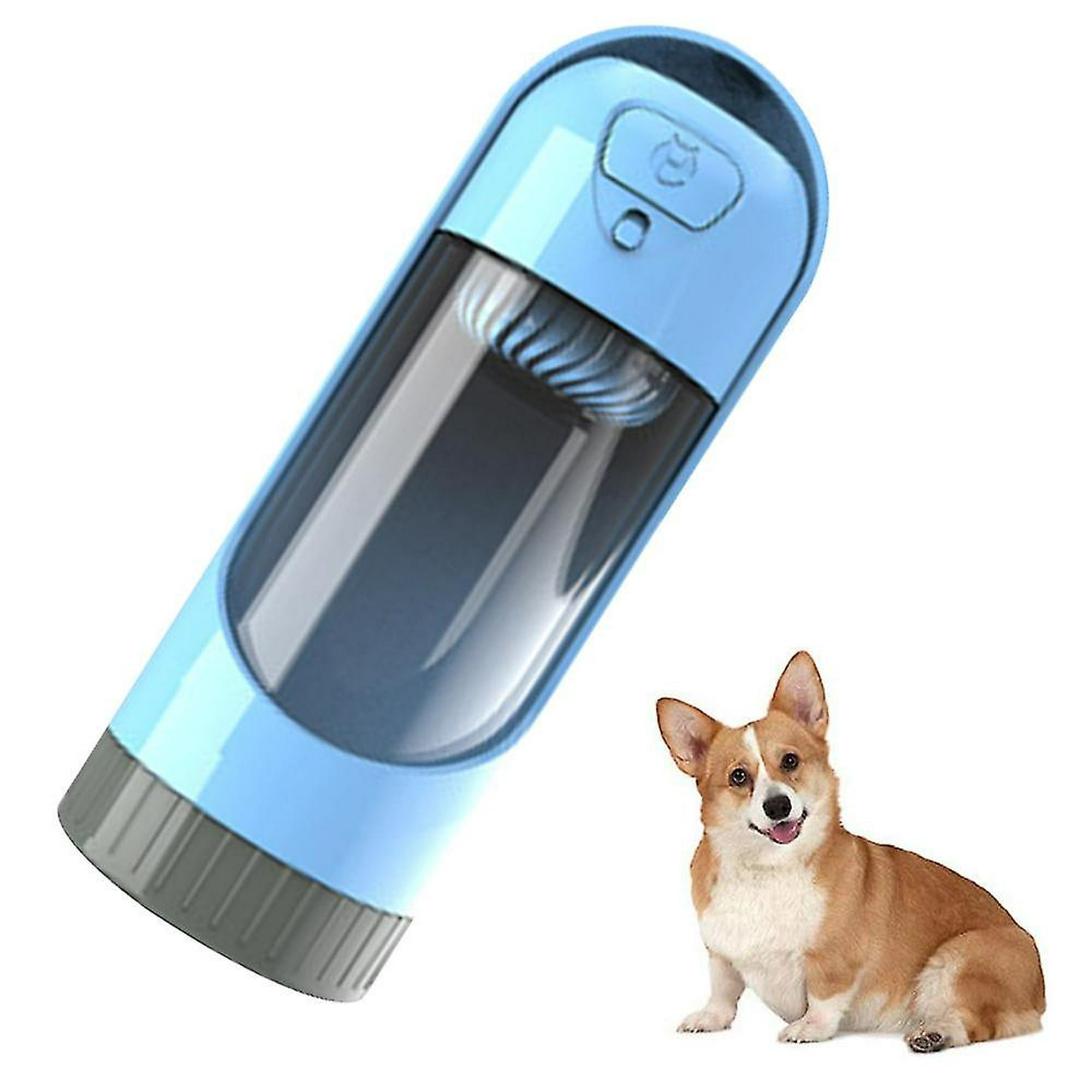 Botella y bebedero azul 250ml —  — Bebedero portátil perros