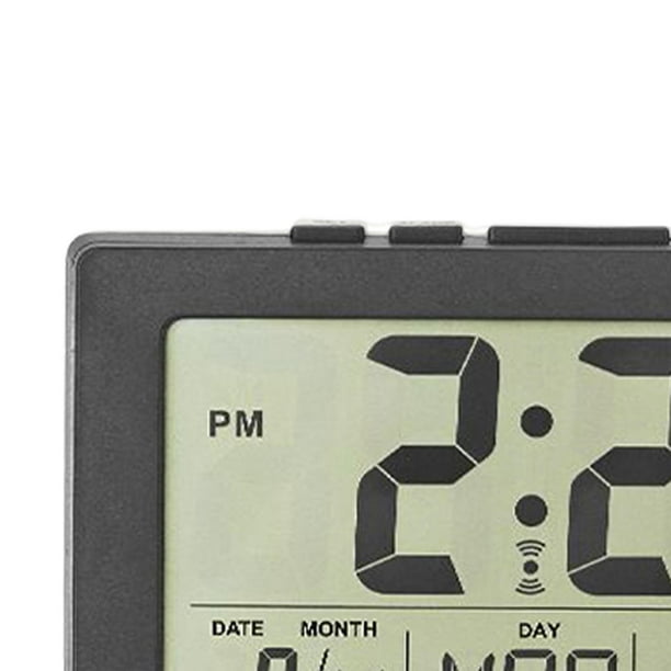 Reloj despertador digital LED Retroiluminación Snooze Silencio Calendario  Escritorio Electrónico Bcaklight Relojes de mesa Reloj de escritorio (negro)