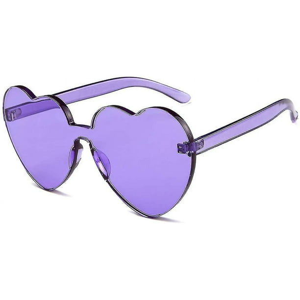 Gafas de sol de corazón para mujer, lentes de amor sin montura de una  pieza, transparentes, Color caramelo, corazón, para fiesta, Cosplay, estilo  de moda