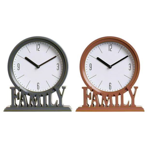 Relojes de mesa Fácil de leer Relojes de repisa decorativos familiares Sin  tictac Reloj de escritorio de estilo vintage para dormitorio Oficina Loft  C-marrón rojo Gloria Reloj de pared