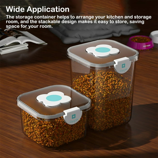 Juego de contenedores de plástico PET para alimentos, caja de  almacenamiento de alimentos transparente apilable, seca
