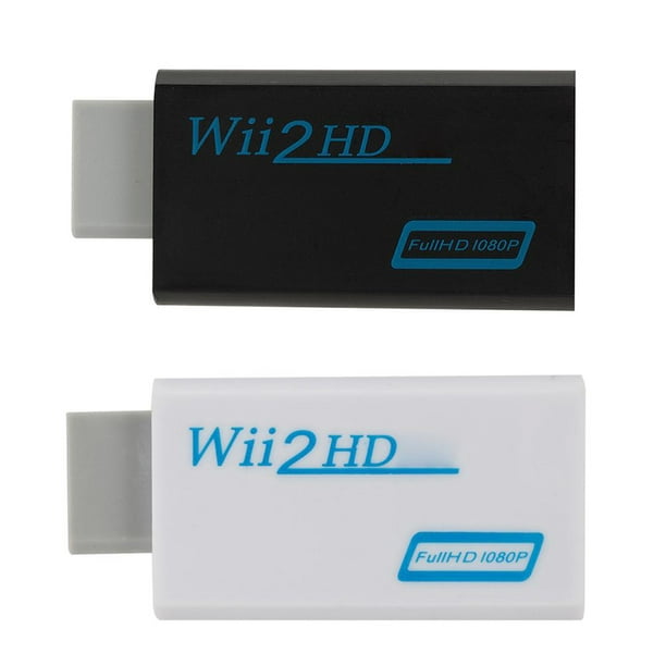 Convertidor compatible con WII a HDMI Full HD 1080P Adaptador Wii 2 3.5mm  (Negro)