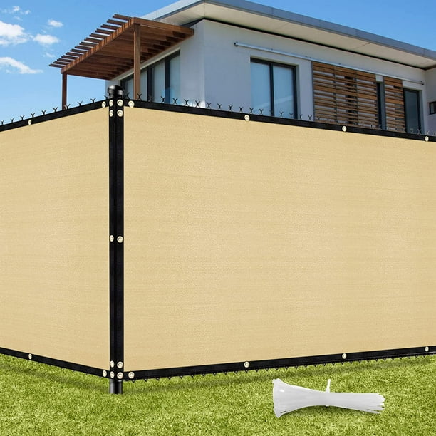 Pantalla de valla para patio exterior de 35 x 12 pulgadas, 75 x 99  pulgadas, cubierta de cercado de caña de barandilla 88% bloqueo de  privacidad