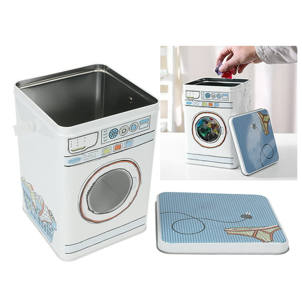 Caja de polvo de lavandería, caja de almacenamiento de detergente en polvo,  lavadora, cintas adhesivas portátiles, artículos de papelería, calcetines