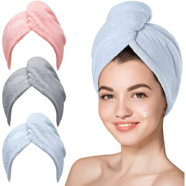 rifle Correlación Hollywood Toalla de microfibra para el cabello, Hicober 3 paquetes de turbantes para  cabello mojado, toallas p Adepaton JXQ0010 | Walmart en línea