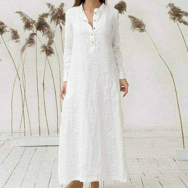 Las mejores ofertas en Vestidos Largos Blancos Casual para Mujeres