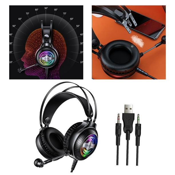 Q4 con micrófono sobre la oreja para Gaming Gamer orejeras Negro perfke para juegos con | Walmart en línea