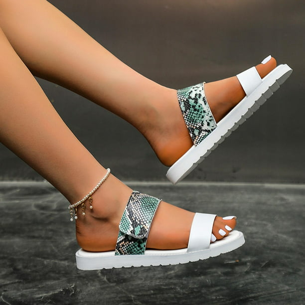 Sandalias informales de moda mujer, zapatos de leopardo, zapatillas de playa tacones planos para exteriores Wmkox8yii ytu8505 | Walmart en línea
