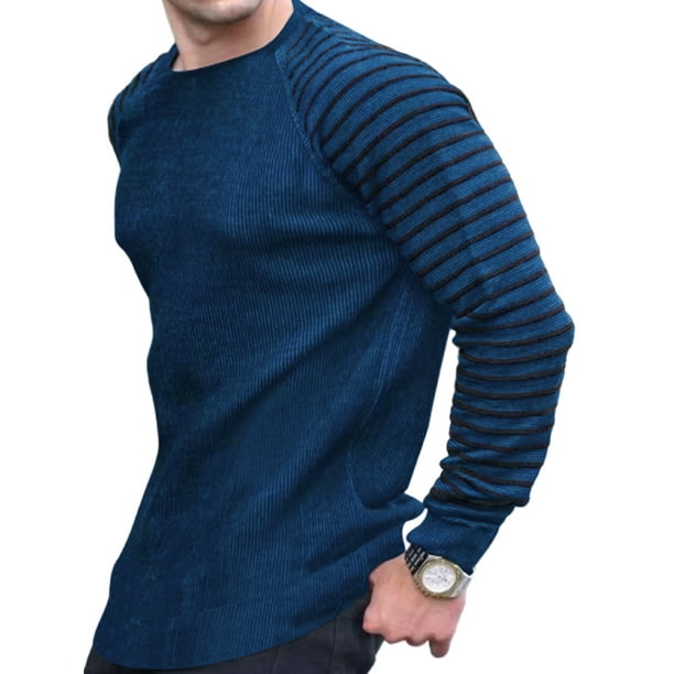 Jersey de hombre de punto grueso en color azul marino con cuello