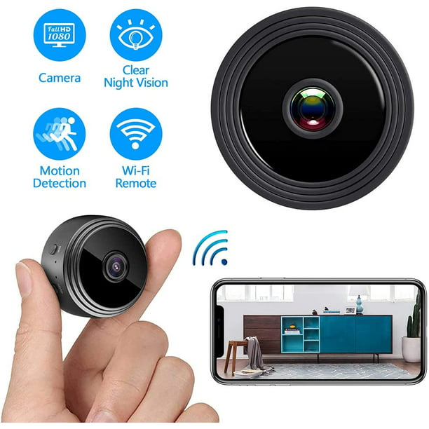 Mini cámara espía WiFi inalámbrica oculta, 0.4 x 1.3 x 1.5 pulgadas, visión  nocturna HD1080P, cámaras de niñera inalámbricas con aplicación de