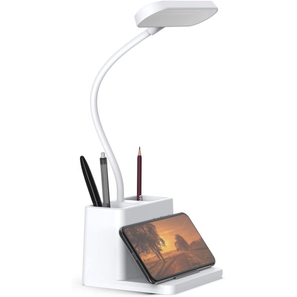 Lámpara de mesa LED, portátil, flexible, con cuello de
