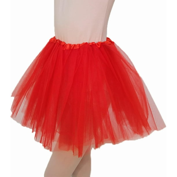 Tutú para Ballet y Danza - Falda de Tul para Mujer Color Rojo