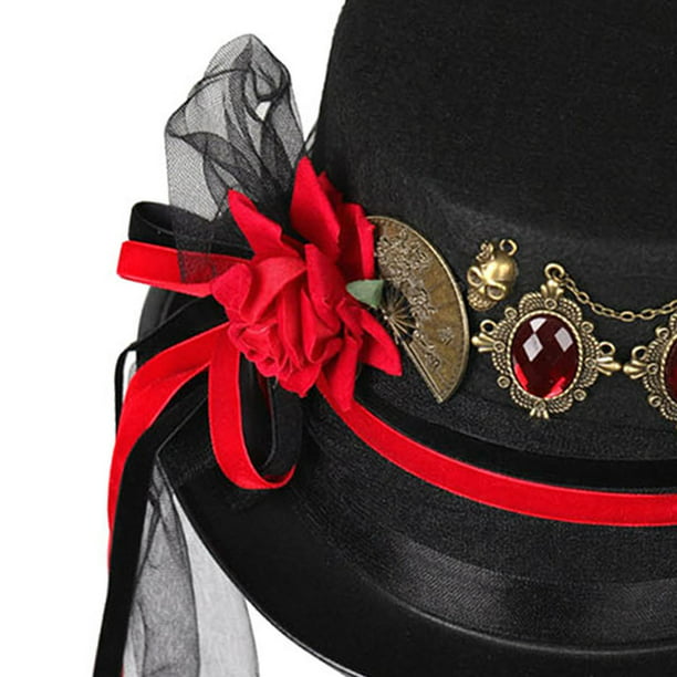 Sombrero de oficial para cosplay, accesorios steampunk, sombrero militar de  lujo para mujeres y niñas, disfraz de Halloween de ducha, disfraz de