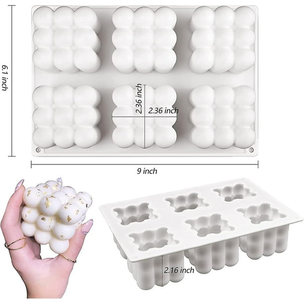 La Casa del Artesano-Set de 2 Moldes de silicona para velas yjabones modelo  cubo 3D panal burbujas Set de 2 medidas diferentes