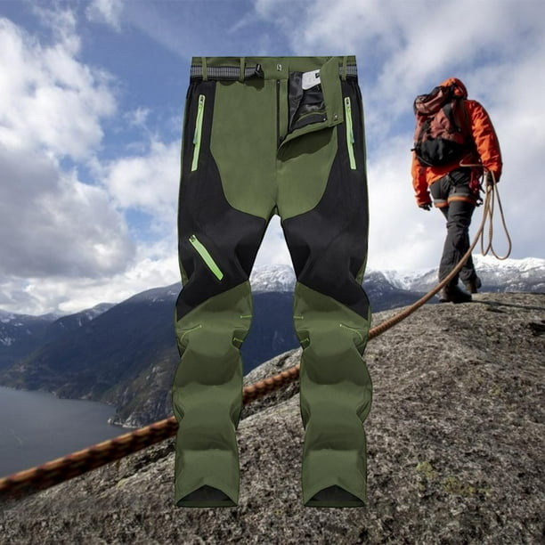 Pantalones de senderismo para hombre, secado rápido, ligeros, impermeables,  con múltiples bolsillos