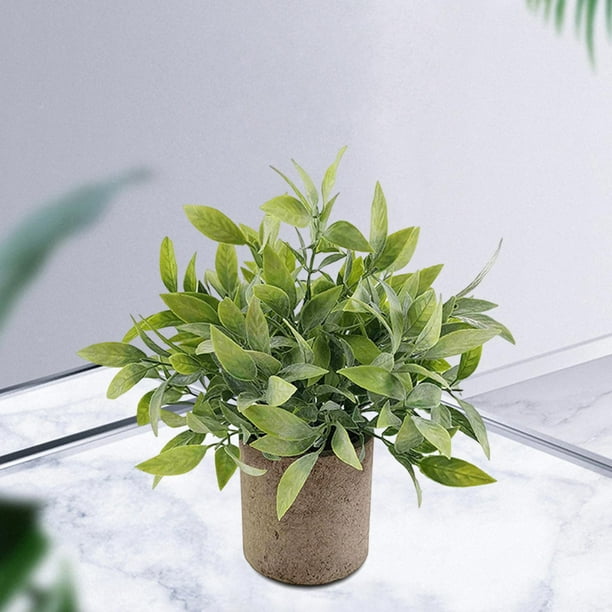 Mini plantas de plástico artificial, flor de hierba fresca inconfundible en  maceta gris para decoración para hogar , Soledad plantas en macetas falsas