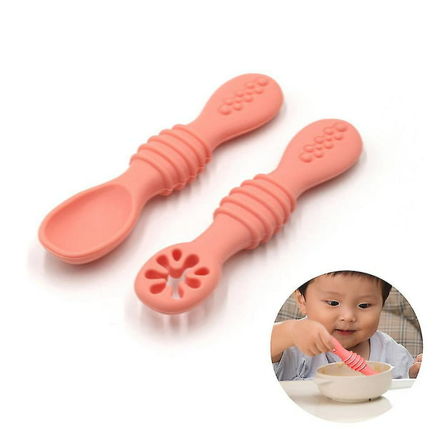 Baby Spoons Cuchara de silicona para bebé de primera etapa - Utensilios  para bebés de alimentación automática - Cucharas para bebés de primera  etapa 