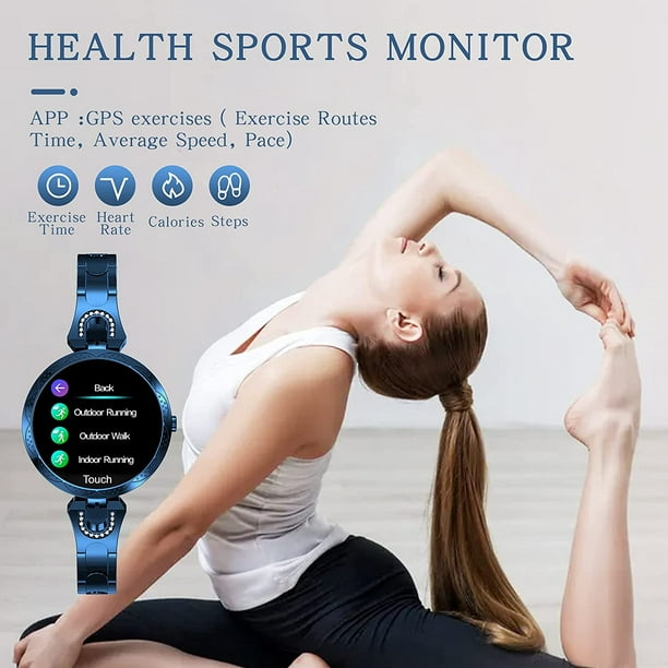 Reloj inteligente para mujer para Android iOS Teléfono Rastreador de  ejercicios Ritmo cardíaco Presión arterial Rastreador de actividad a prueba  de agua Podómetro Paso Calorías Contador Monitor de sueño Ejercicio de salud