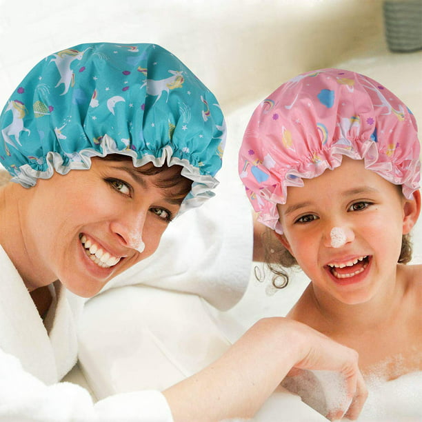 Gorra de ducha, 4 unidades de gorros de ducha para mujeres, doble capa  impermeable, para baño, ducha, protección del cabello, almohadillas para  orejas de goma EVA reutilizables, tamaño mediano : : Belleza