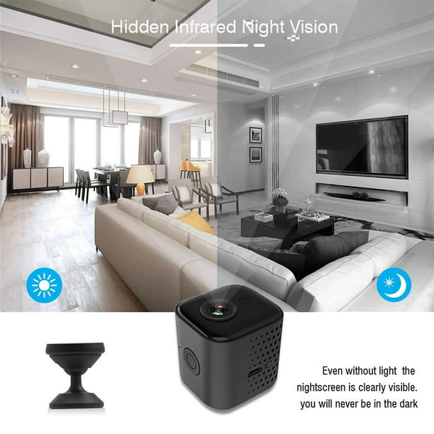  Mini cámara espía inalámbrica oculta para el hogar WiFi cámaras  de seguridad con aplicación 1080P, paquete de visión nocturna para  interiores y exteriores iPhone/teléfono Android, pequeña cámara de :  Electrónica