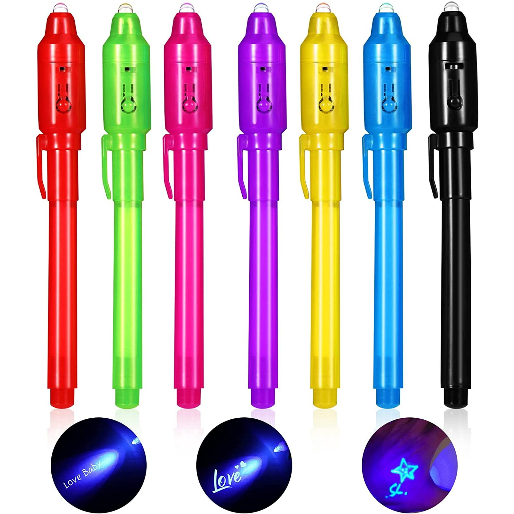 Bolígrafo de tinta Invisible que brilla en la oscuridad integrada con  Tmvgtek luz UV regalos y marcado de seguridad 2447 12 24 piezas