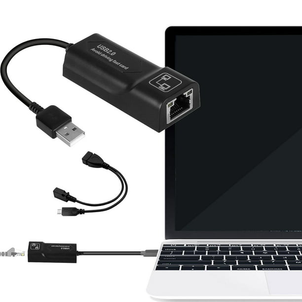 Adaptador Ethernet para FIRE Stick (2ª generación 3ª generación y versiones  4K), adaptador micro USB a RJ45 Ethernet con alimentación - hasta 100 Mbps