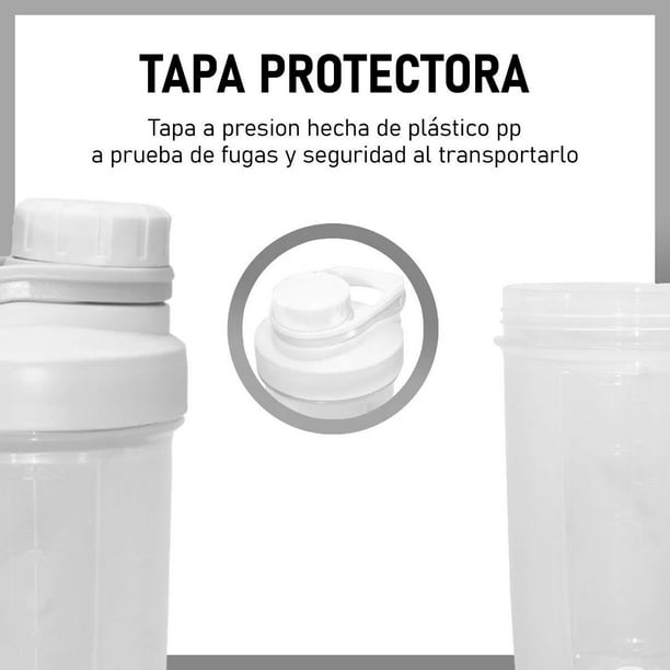 Vaso Shaker Batidor De Proteina + Mezclador Hermetico Tapa