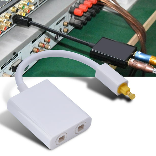 Adaptador óptico digital de dos puertos Divisor Cable de audio de fibra  Adaptador de fibra de audio de 1 entrada y 2 salidas Scienceny EL1319-01B