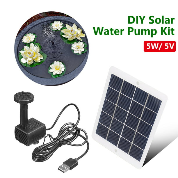 Kit de bomba de agua solar, bomba sumergible de energía solar de 800 L h  con panel solar de 50 W y 12 V, ideal para estanques pequeños, jardín
