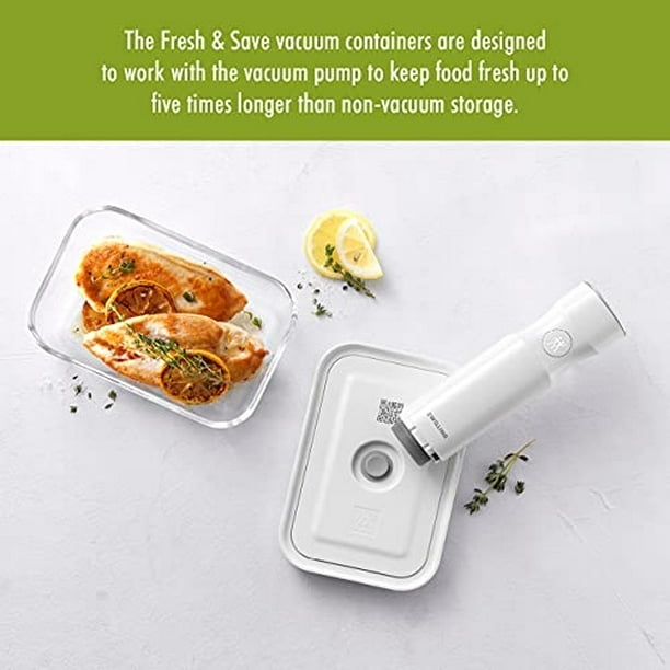 ZWILLING Bomba de vacío Fresh & Save con recipiente hermético de plástico  para almacenamiento de alimentos y bolsas selladoras al vacío frescas y