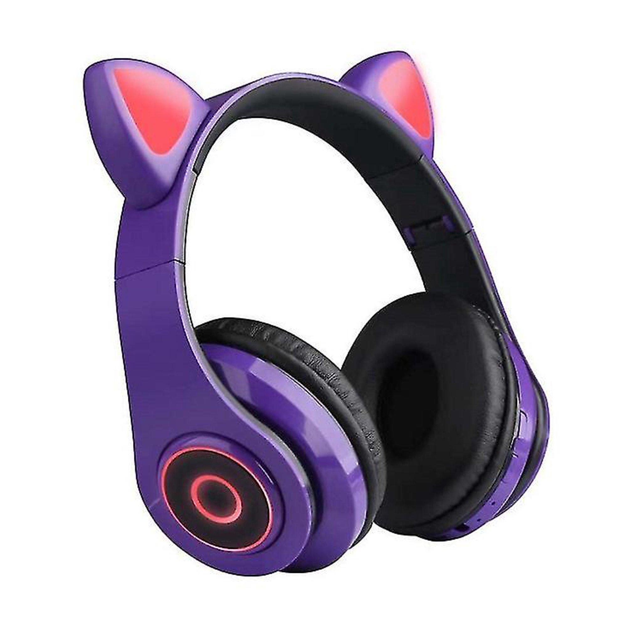 Auriculares Bluetooth inal mbricos con orejas de gato luminosas en