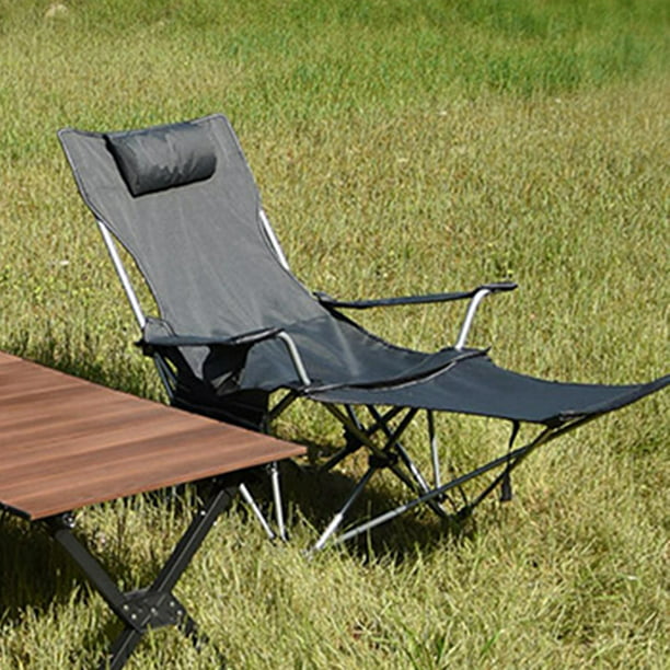 Kamp-Rite Silla de césped de playa reclinable plegable para exteriores con  almohada para reposacabezas, para campamento, portón trasero y deportes