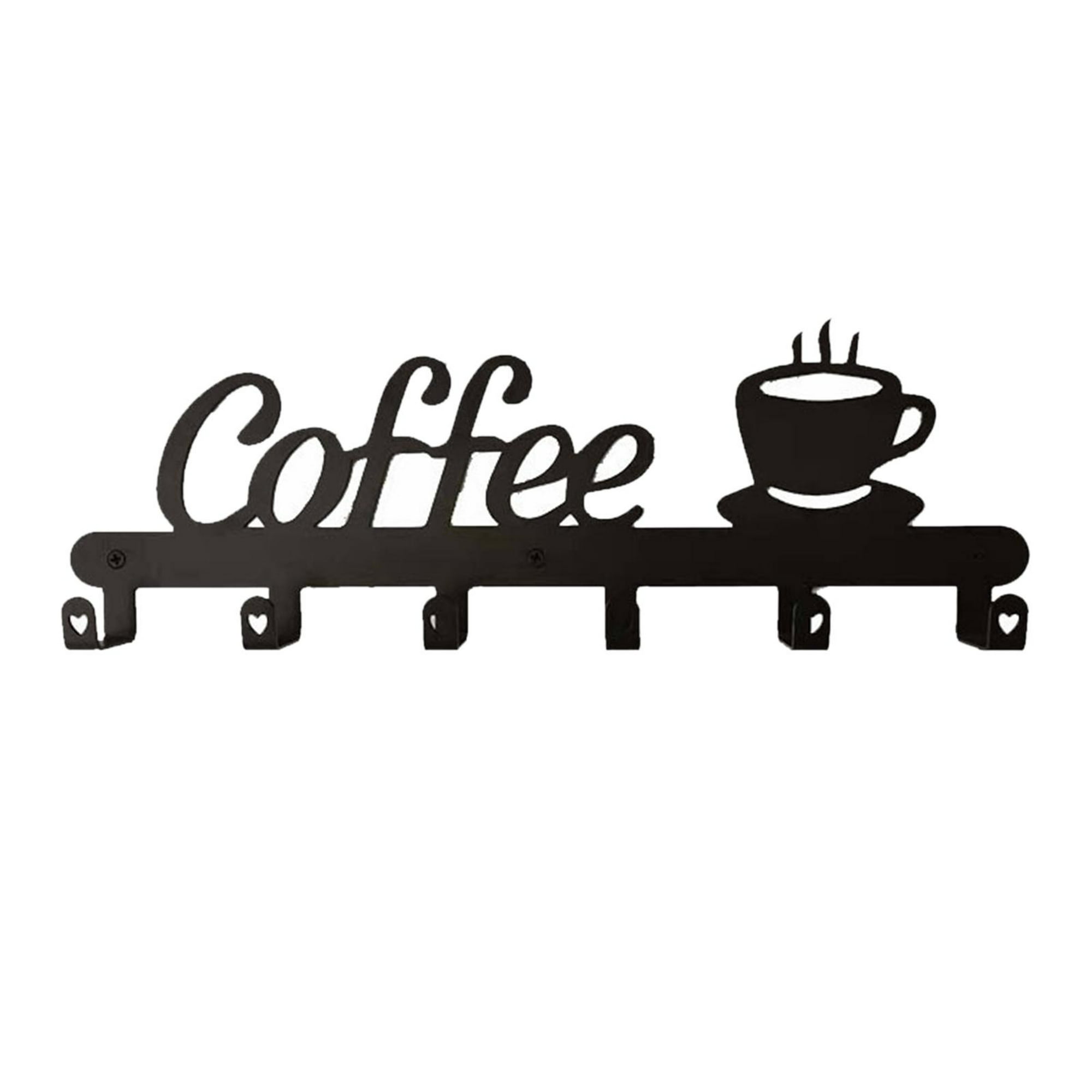 Letrero decorativo de barra de café, soporte para taza de café montado en  la pared, soporte para tazas de café con capacidad para 4 tazas, colgador  de